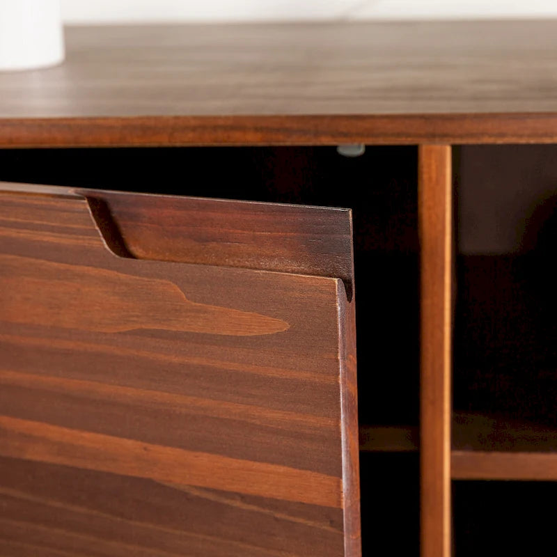 Meuble TV en bois massif 58 pouces, style Mid-Century
