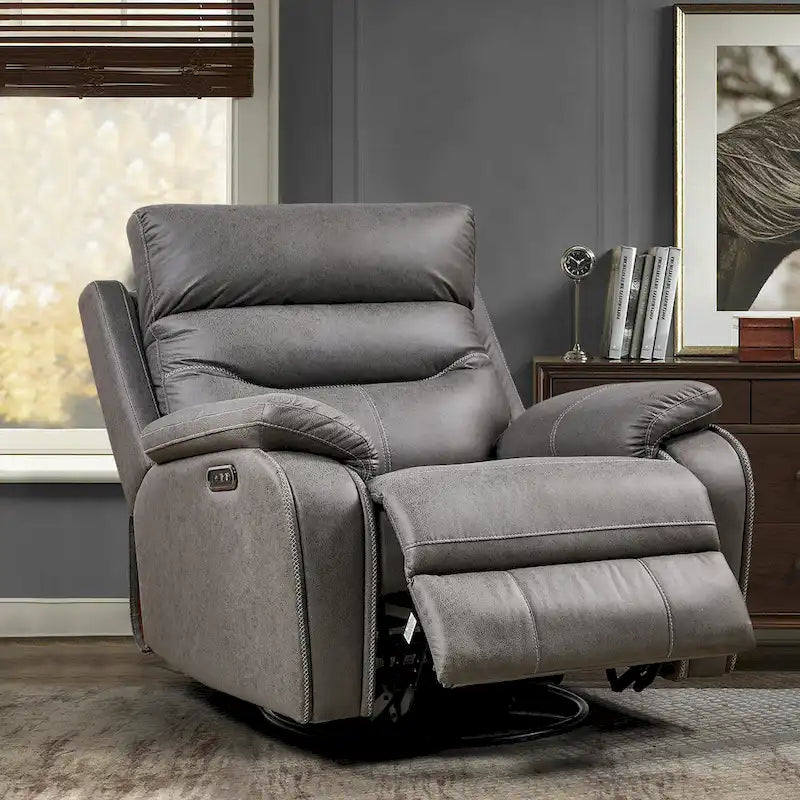 Fauteuil inclinable, pivotant et à bascule à deux moteurs OKIN avec position infinie, appui-tête électrique et chargement USB