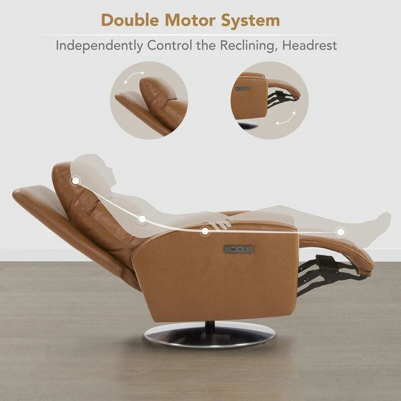 Fauteuil de relaxation inclinable pivotant motorisé avec double moteur