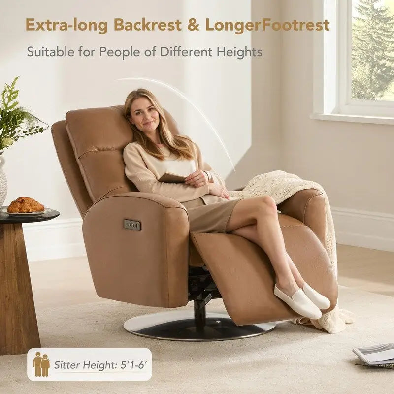 Fauteuil de relaxation inclinable pivotant motorisé avec double moteur
