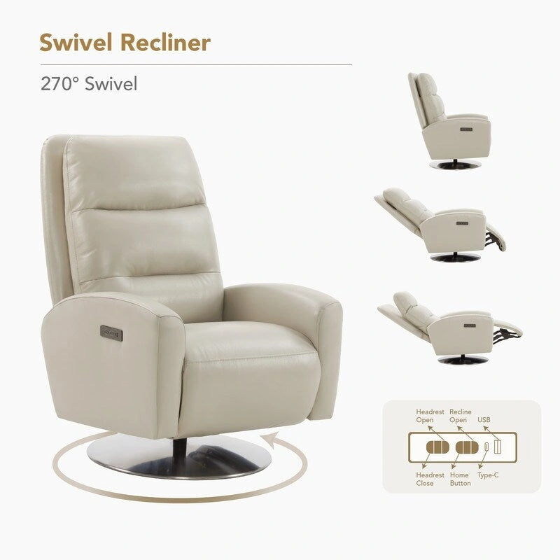 Fauteuil de relaxation inclinable pivotant motorisé avec double moteur