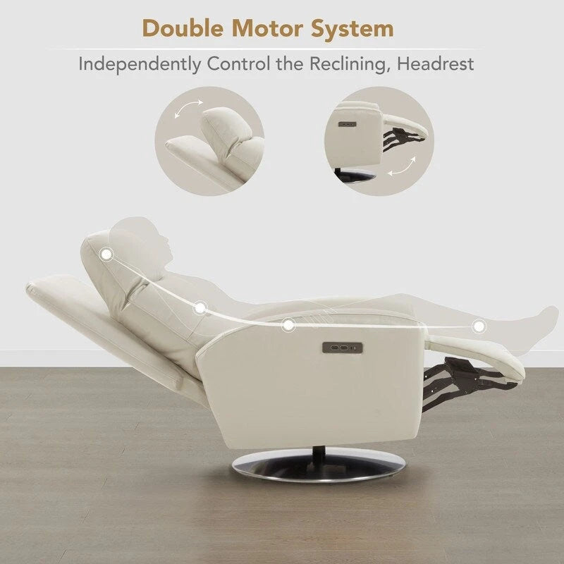 Fauteuil de relaxation inclinable pivotant motorisé avec double moteur
