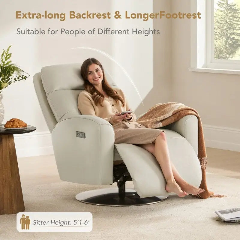 Fauteuil de relaxation inclinable pivotant motorisé avec double moteur