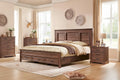 Lit Queen en bois style ferme avec tête et pied de lit de 52 po de hauteur