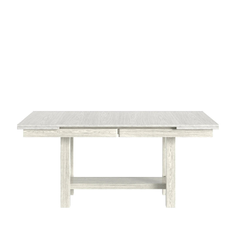 Ensemble table à manger et 6 chaises, table à manger rectangulaire extensible en bois massif épaissi et 6 chaises de salle à manger en bois massif