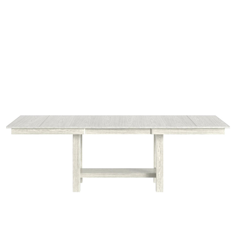 Ensemble table à manger et 6 chaises, table à manger rectangulaire extensible en bois massif épaissi et 6 chaises de salle à manger en bois massif
