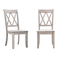 Chaises de salle à manger en bois à double dossier en X (lot de 2)