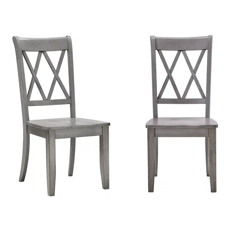 Chaises de salle à manger en bois à double dossier en X (lot de 2)