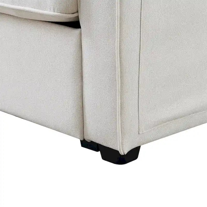 Canapé rembourré de 114,2 po avec console, 2 porte-gobelets et 2 ports USB (chargement avec ou sans fil)