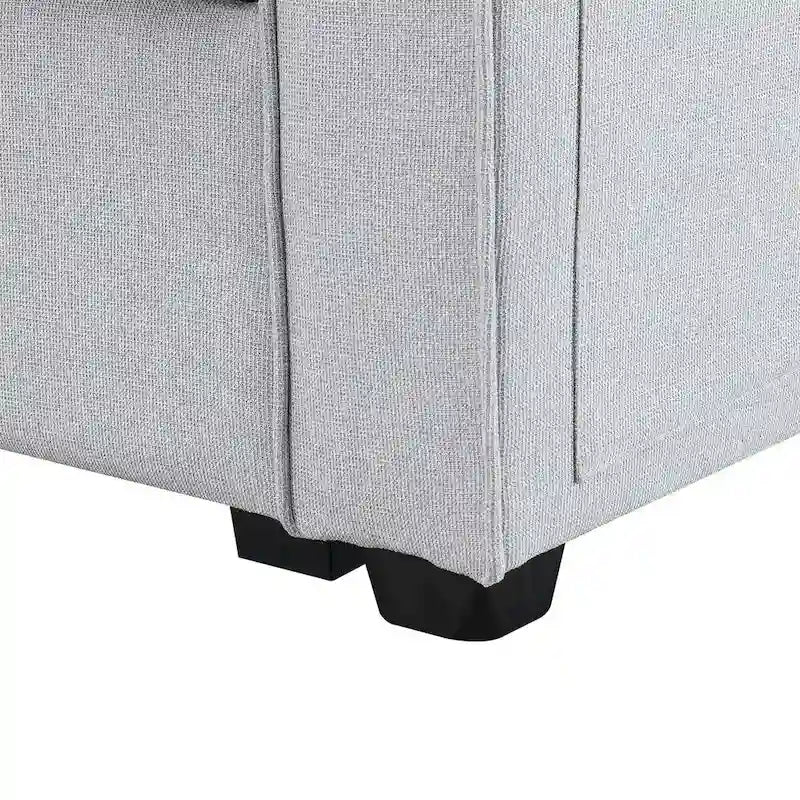 Canapé rembourré de 114,2 po avec console, 2 porte-gobelets et 2 ports USB (chargement avec ou sans fil)