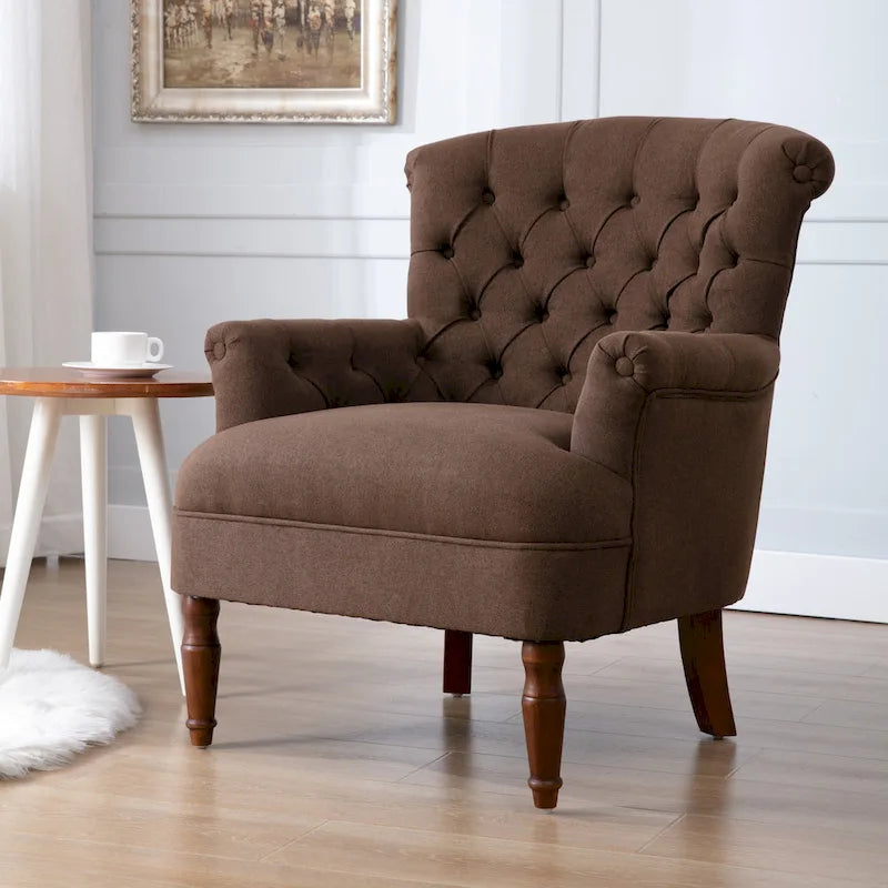 Fauteuil club surdimensionné en tissu touffeté Sidmouth