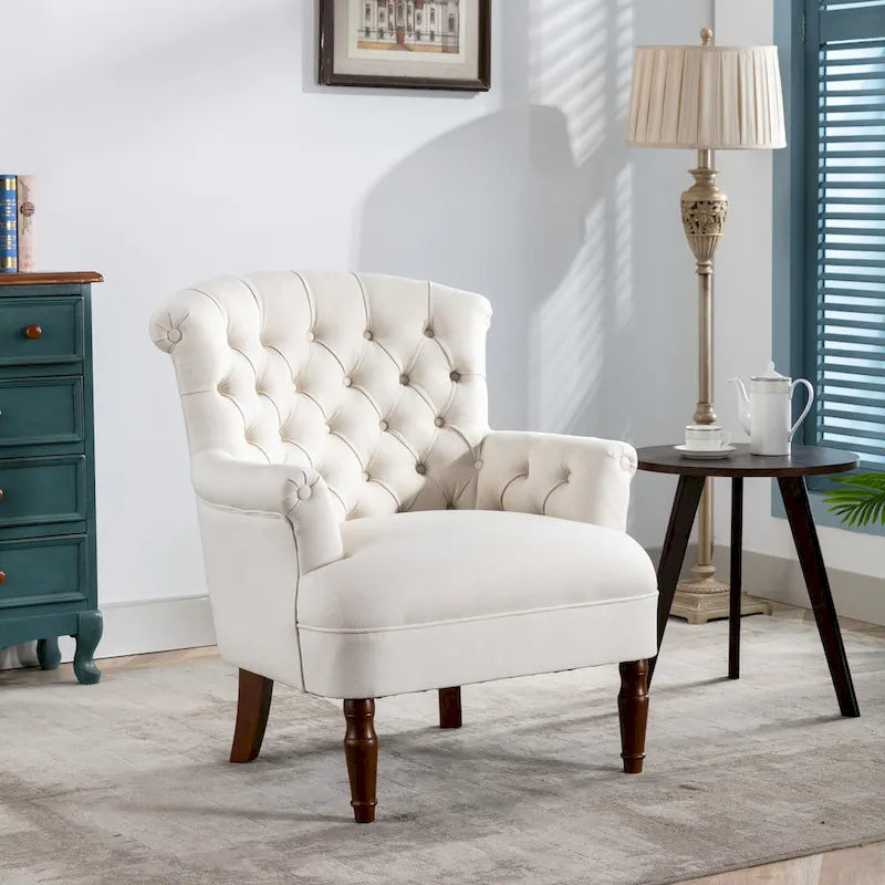 Fauteuil club surdimensionné en tissu touffeté Sidmouth