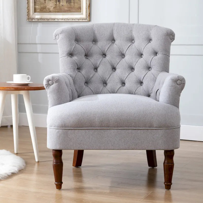 Fauteuil club surdimensionné en tissu touffeté Sidmouth