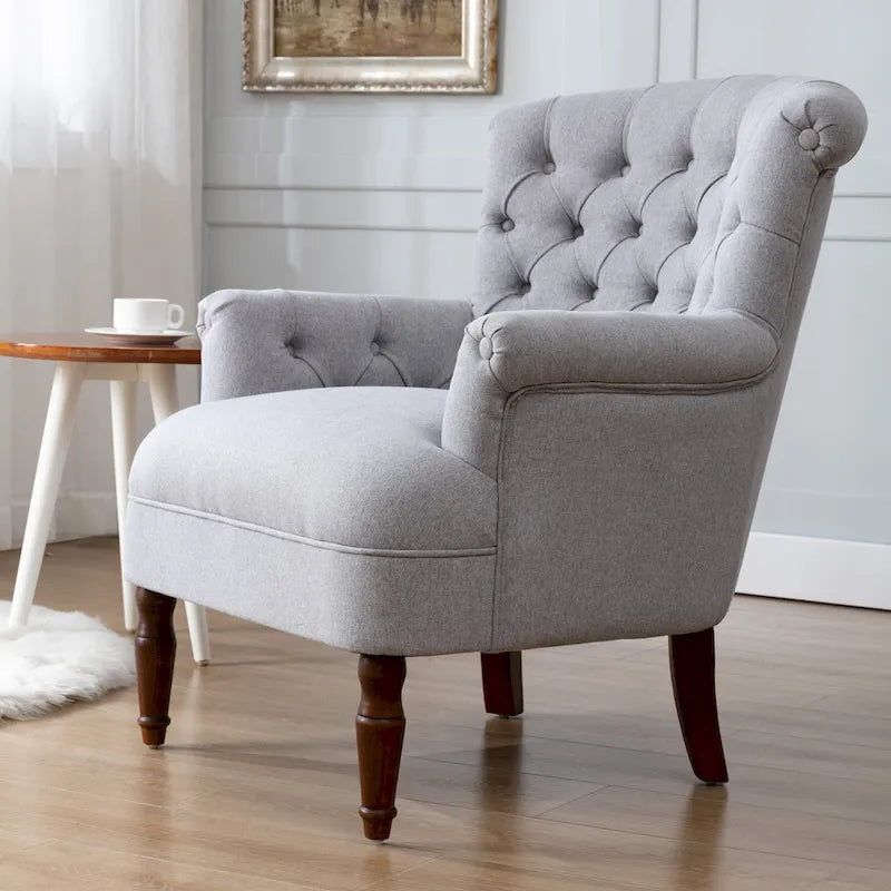 Fauteuil club surdimensionné en tissu touffeté Sidmouth