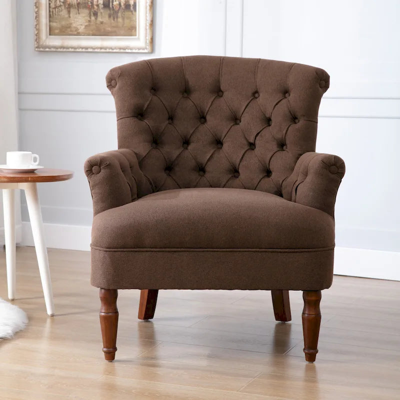 Fauteuil club surdimensionné en tissu touffeté Sidmouth