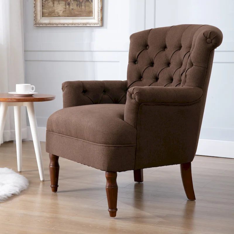 Fauteuil club surdimensionné en tissu touffeté Sidmouth