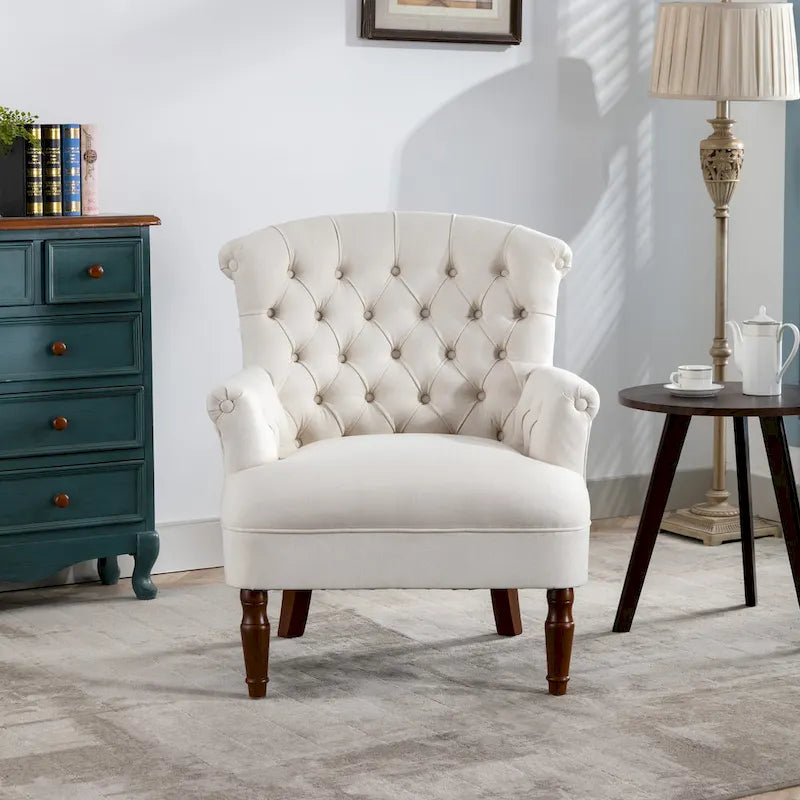 Fauteuil club surdimensionné en tissu touffeté Sidmouth