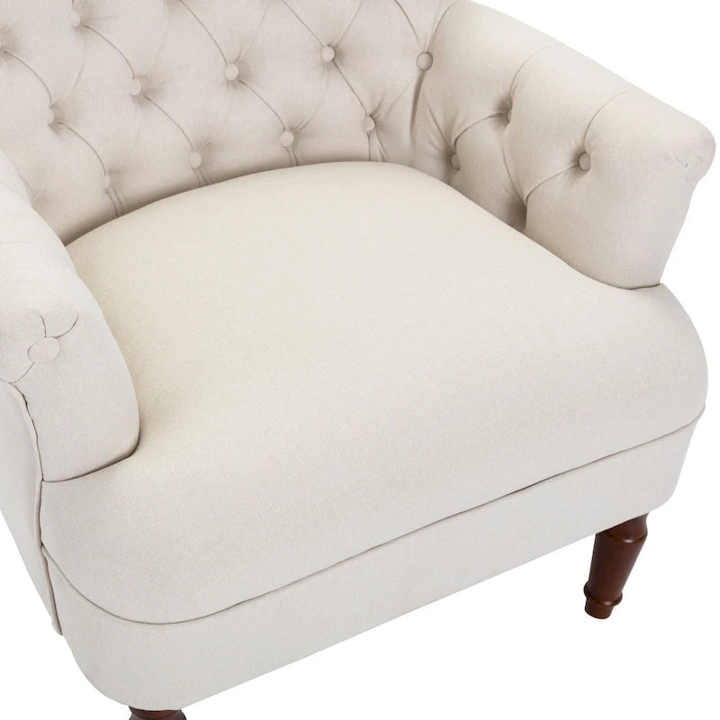 Fauteuil club surdimensionné en tissu touffeté Sidmouth