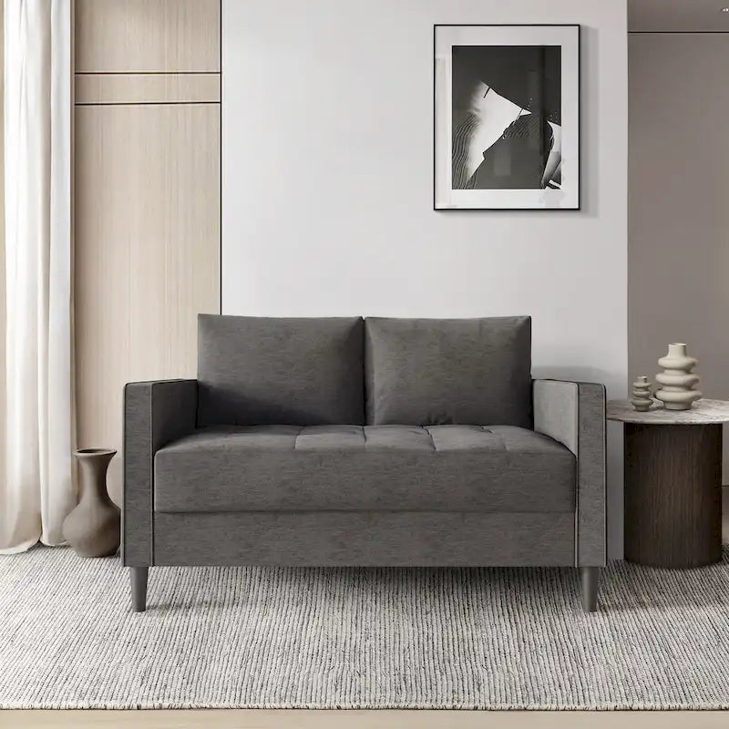 Causeuse contemporaine minimaliste en lin