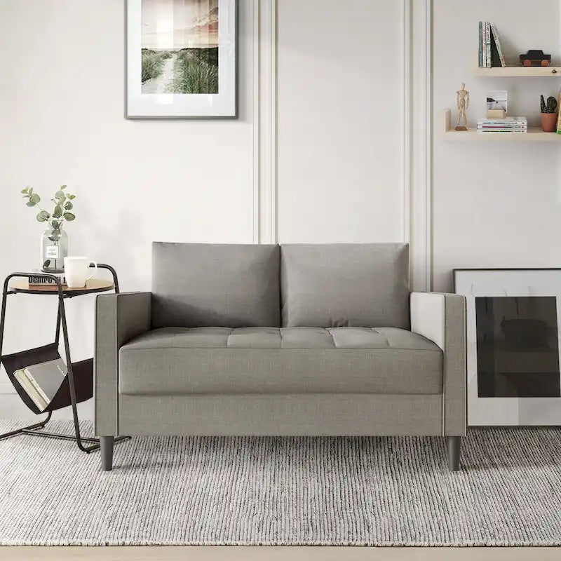 Causeuse contemporaine minimaliste en lin