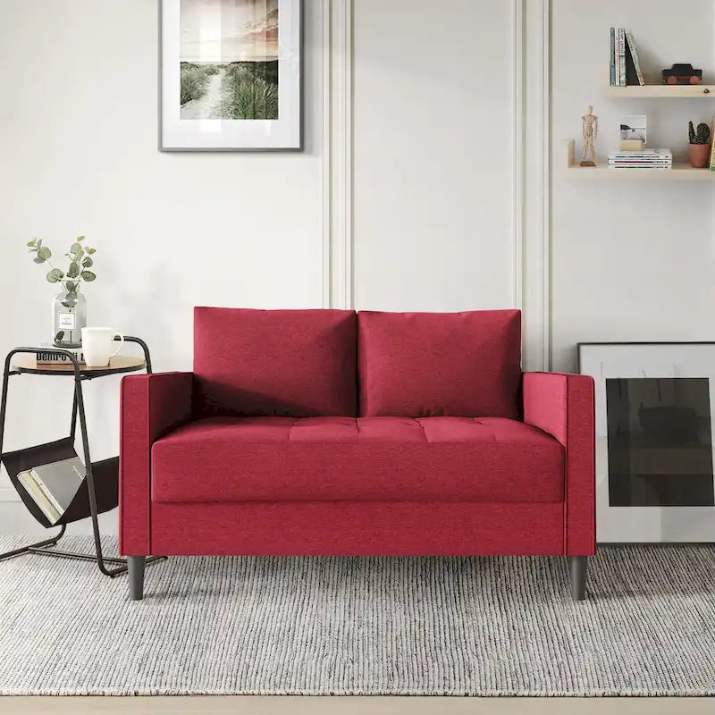 Causeuse contemporaine minimaliste en lin