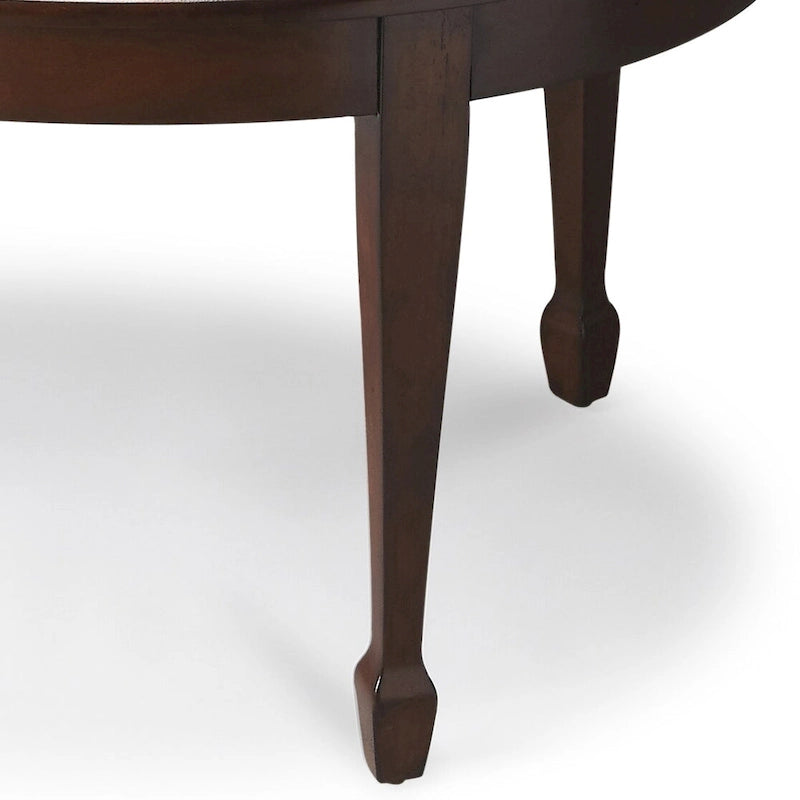 Table basse Clayton en bois incrusté de forme ovale