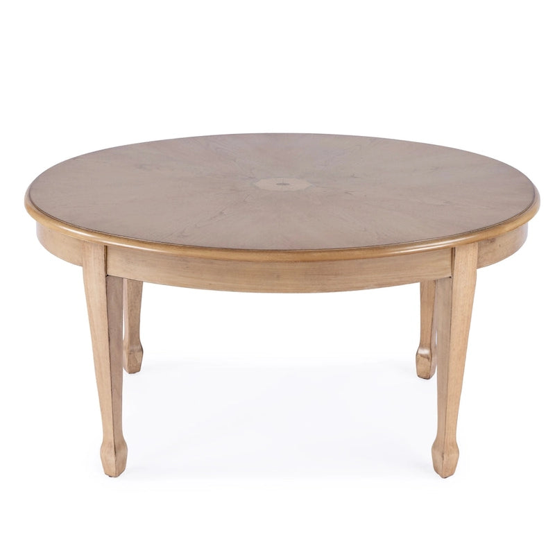 Table basse Clayton en bois incrusté de forme ovale