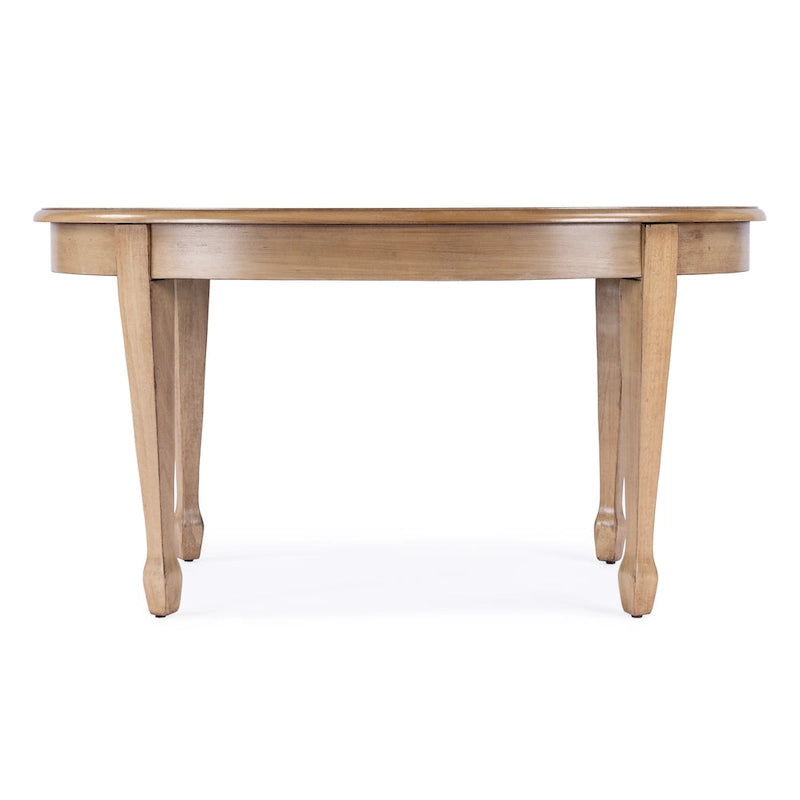Table basse Clayton en bois incrusté de forme ovale