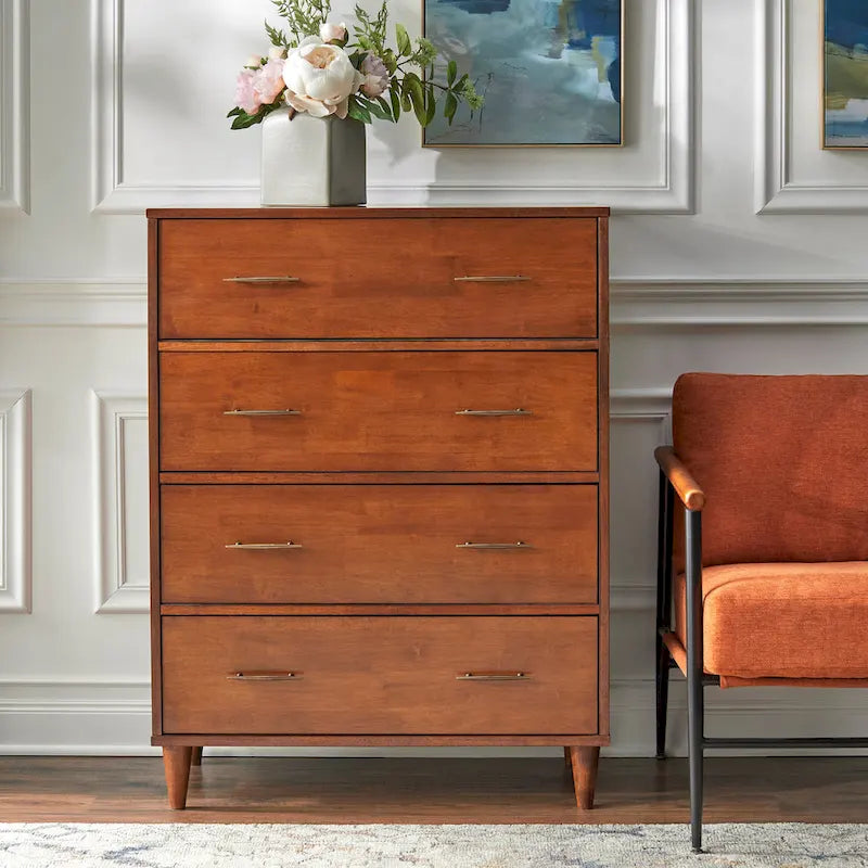 Commode 4 tiroirs Ana, style Mid-Century Modern