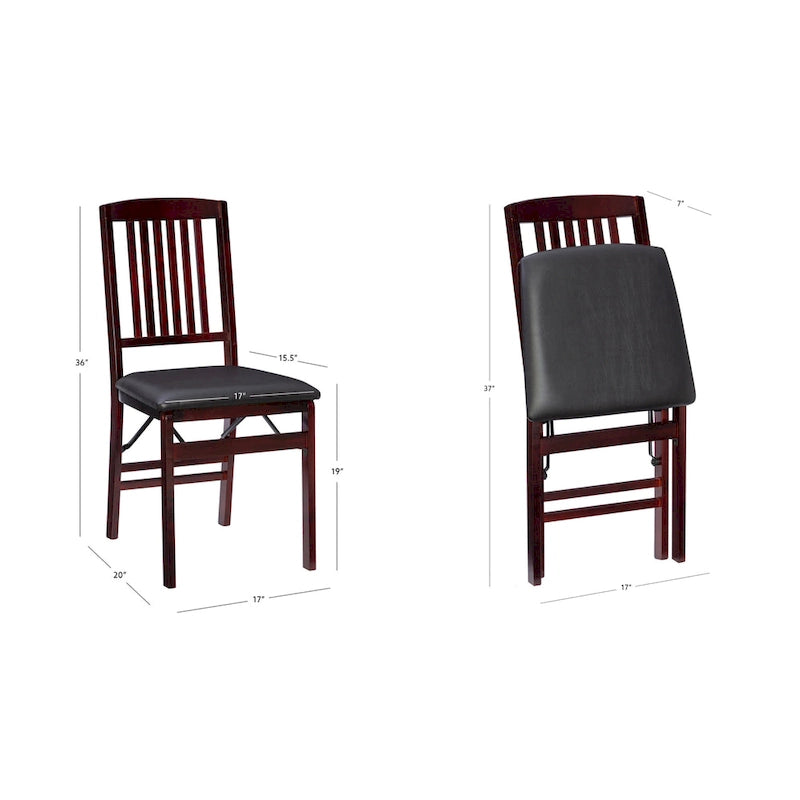 Chaise pliante Lowell Espresso (lot de 2)