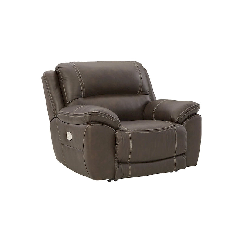 Fauteuil inclinable motorisé Dunleith Zero Wall en cuir marron