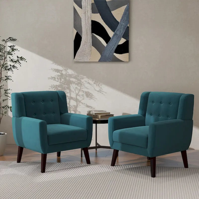 Fauteuil d'appoint moderne en velours, lot de 2