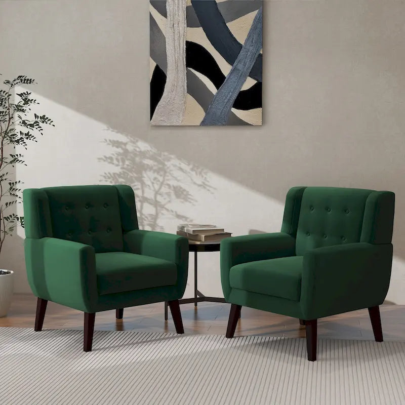 Fauteuil d'appoint moderne en velours, lot de 2