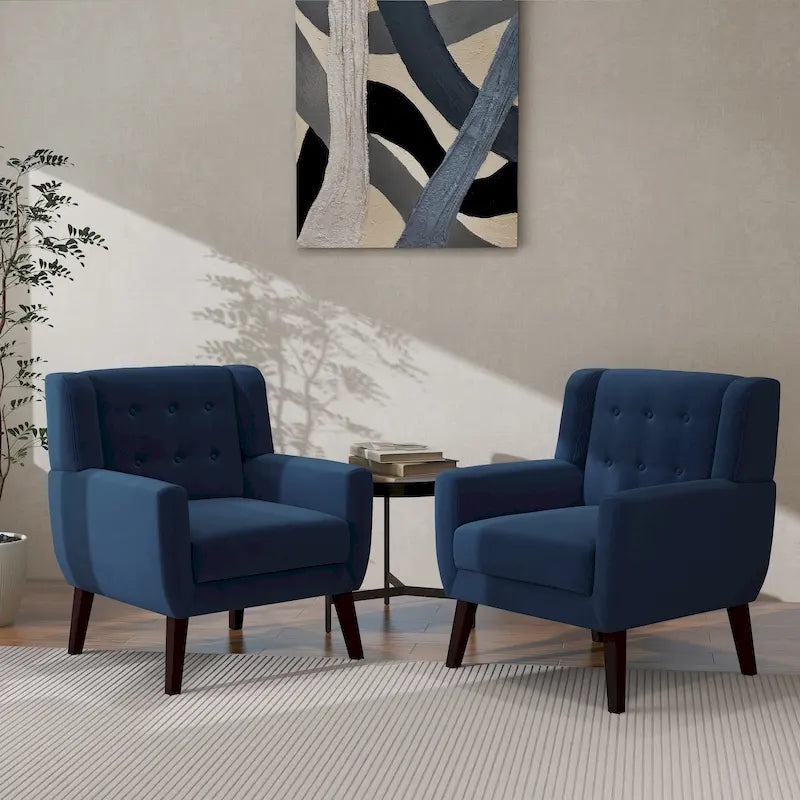 Fauteuil d'appoint moderne en velours, lot de 2