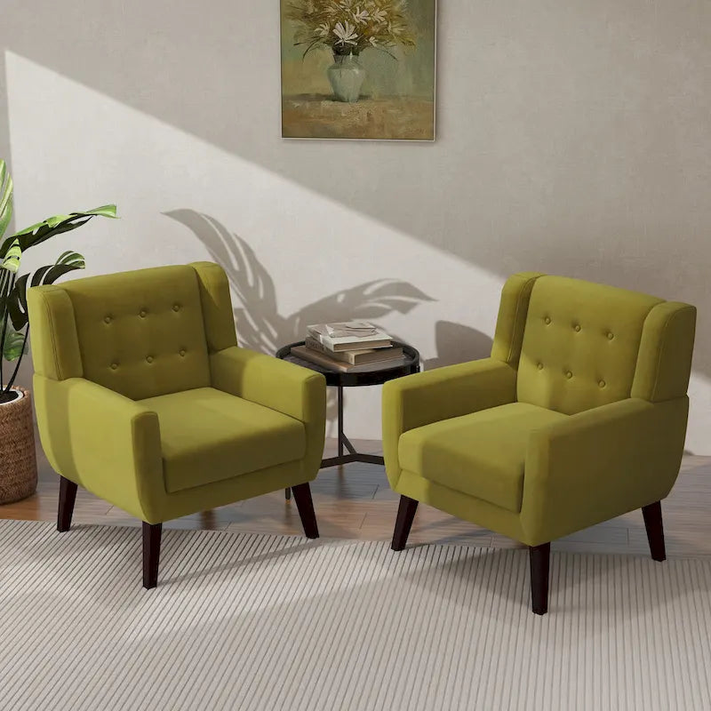 Fauteuil d'appoint moderne en velours, lot de 2
