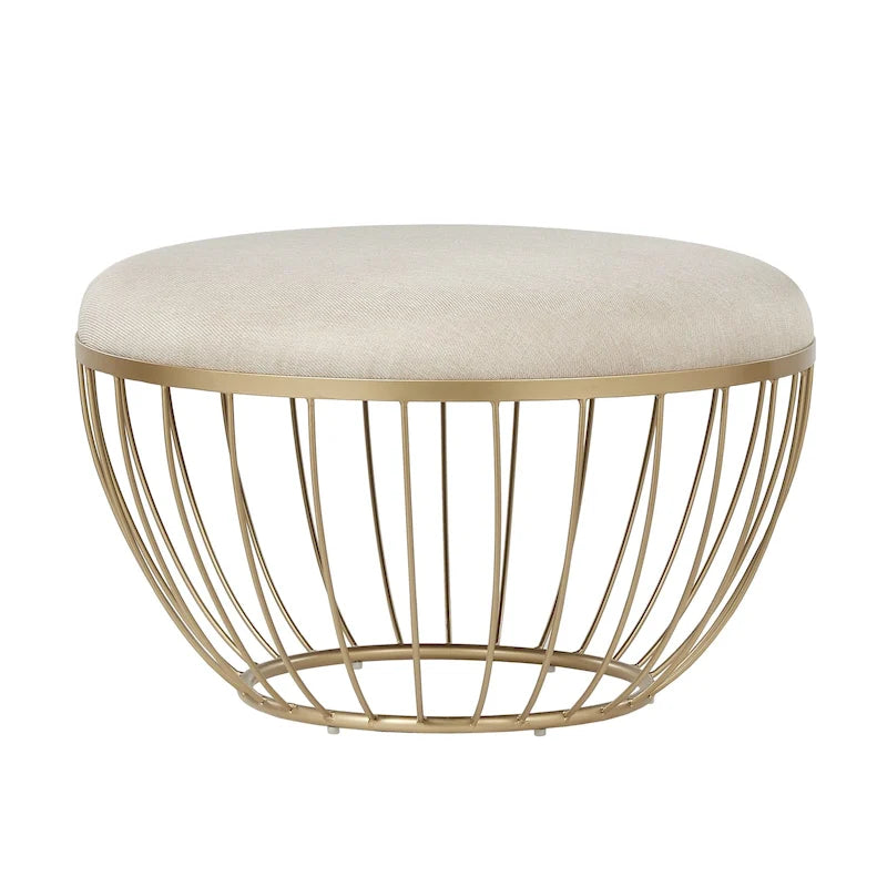 Pouf rond rembourré en tissu