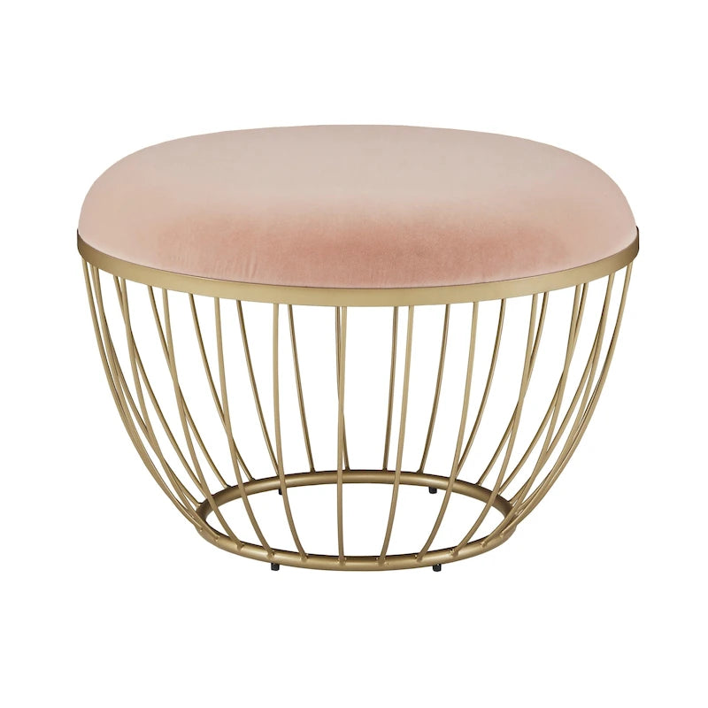 Pouf rond rembourré en tissu