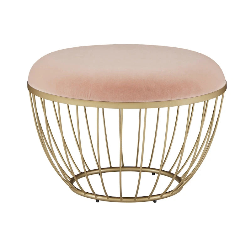 Pouf rond rembourré en tissu
