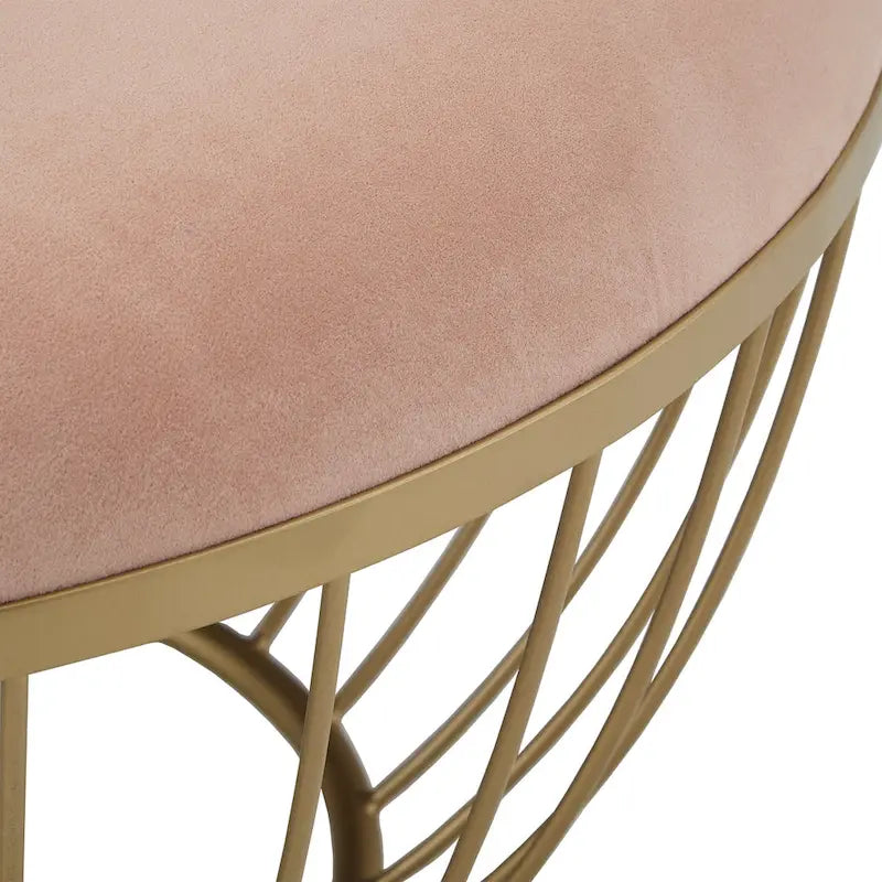 Pouf rond rembourré en tissu