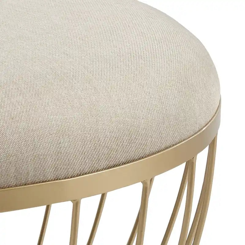 Pouf rond rembourré en tissu