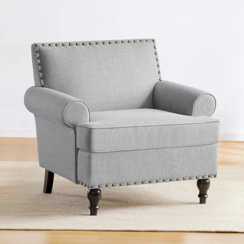 Fauteuils avec Accents Cloutés Modernes, Ensemble de 2