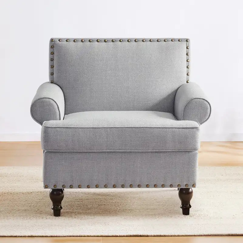 Fauteuils avec Accents Cloutés Modernes, Ensemble de 2