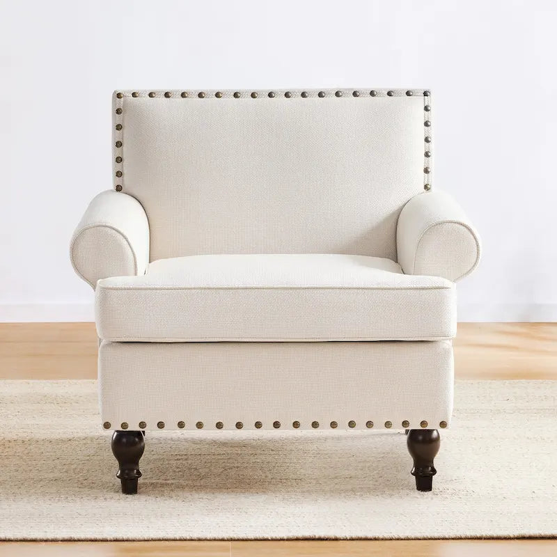 Fauteuils avec Accents Cloutés Modernes, Ensemble de 2