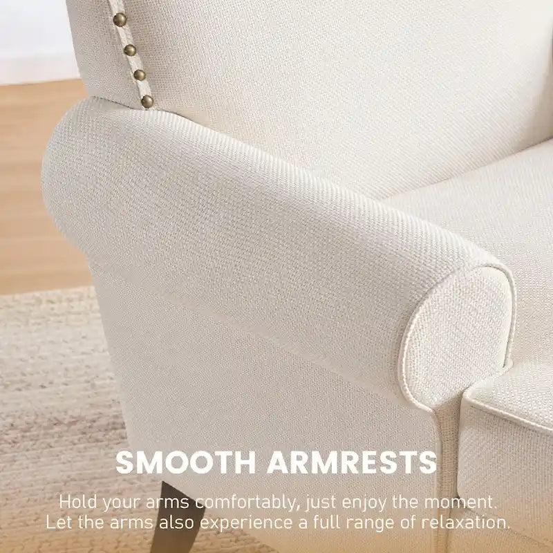 Fauteuils avec Accents Cloutés Modernes, Ensemble de 2