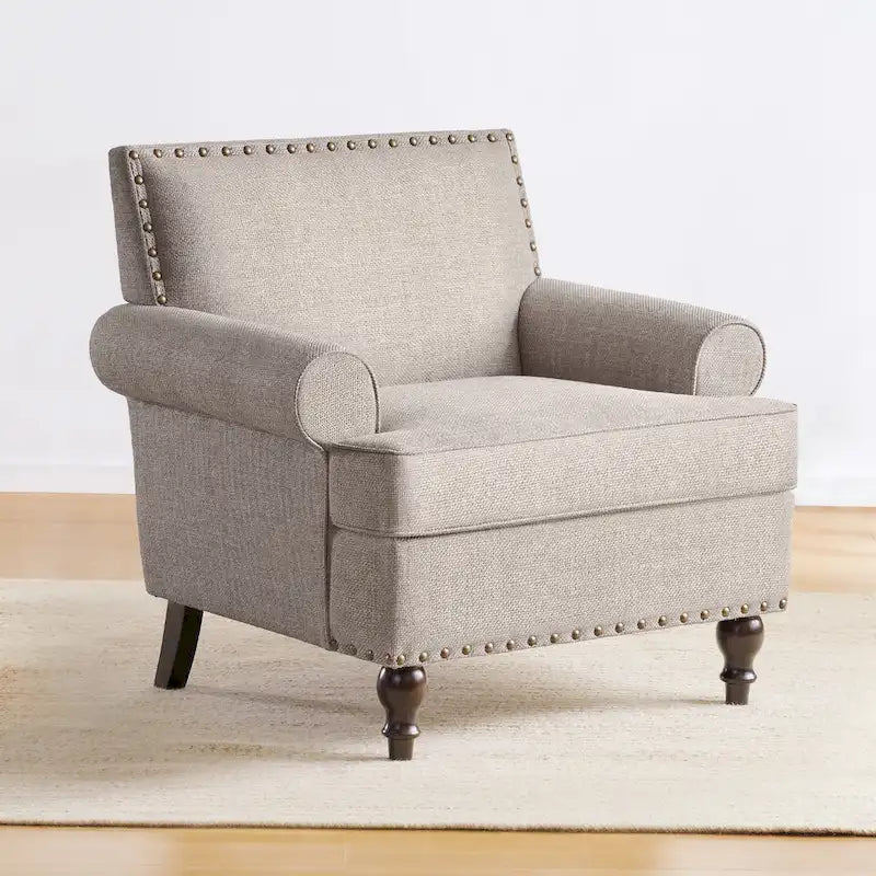 Fauteuils avec Accents Cloutés Modernes, Ensemble de 2
