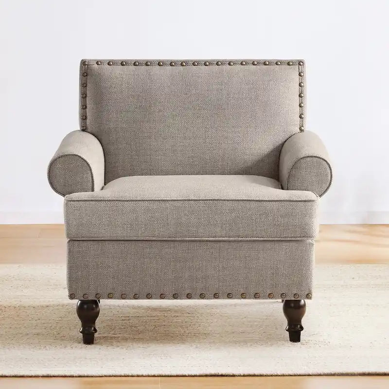 Fauteuils avec Accents Cloutés Modernes, Ensemble de 2