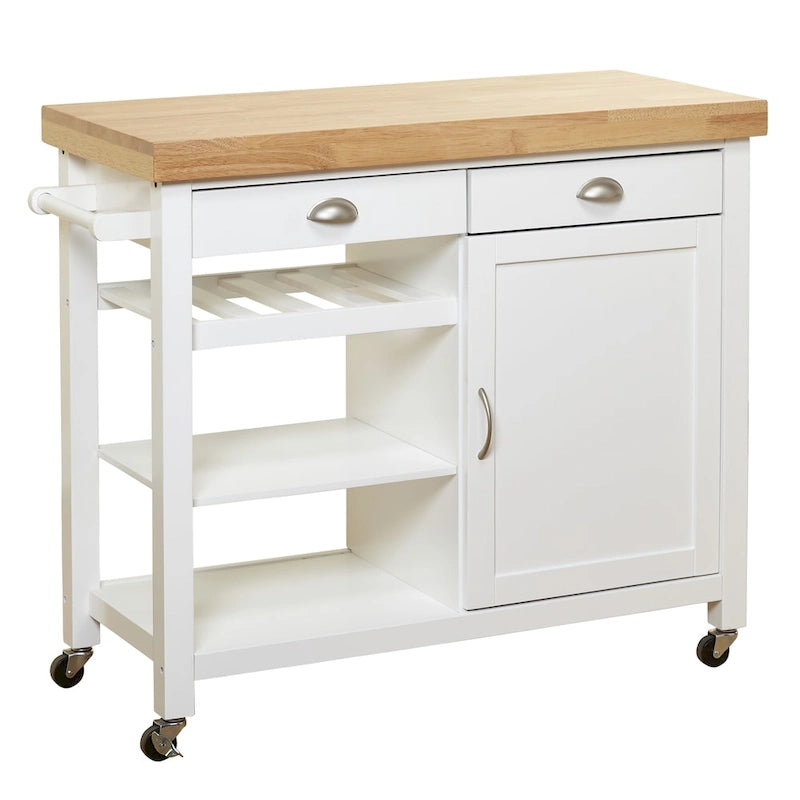 Desserte de cuisine Martha Rolling Rubberwood par Simple Living