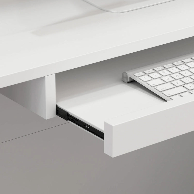Bureau d'accueil en bois en forme de L, marbré noir ou blanc, de 55,9 pouces