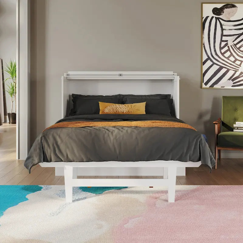 Bureau escamotable complet Northampton avec matelas, blanc