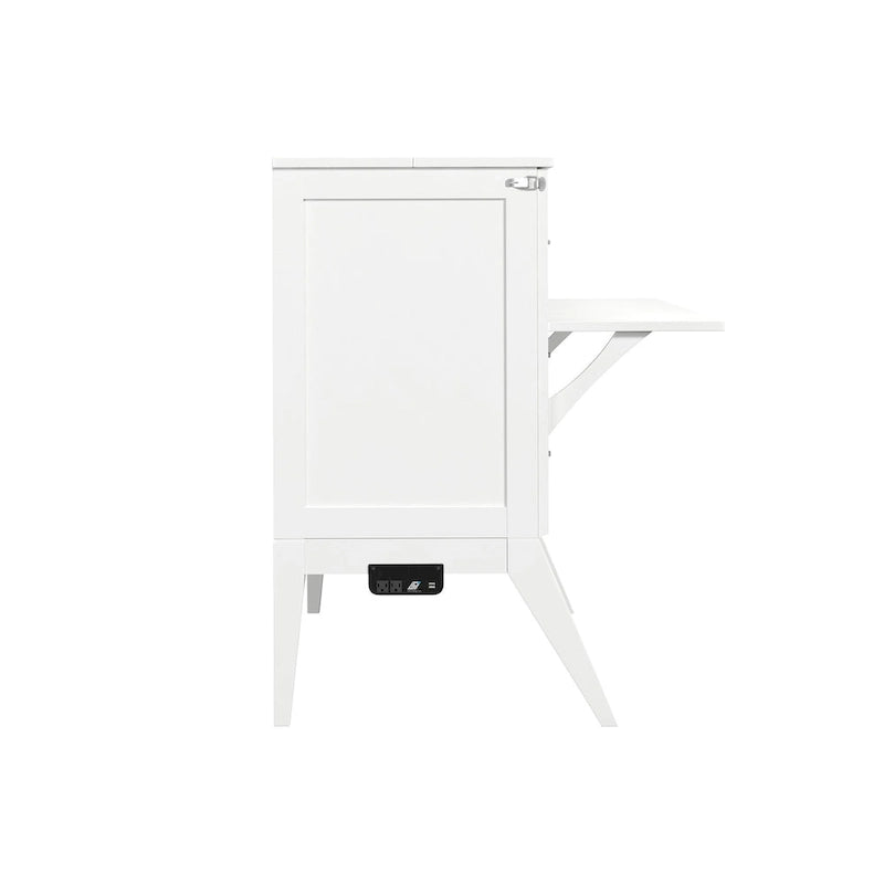 Bureau escamotable complet Northampton avec matelas, blanc